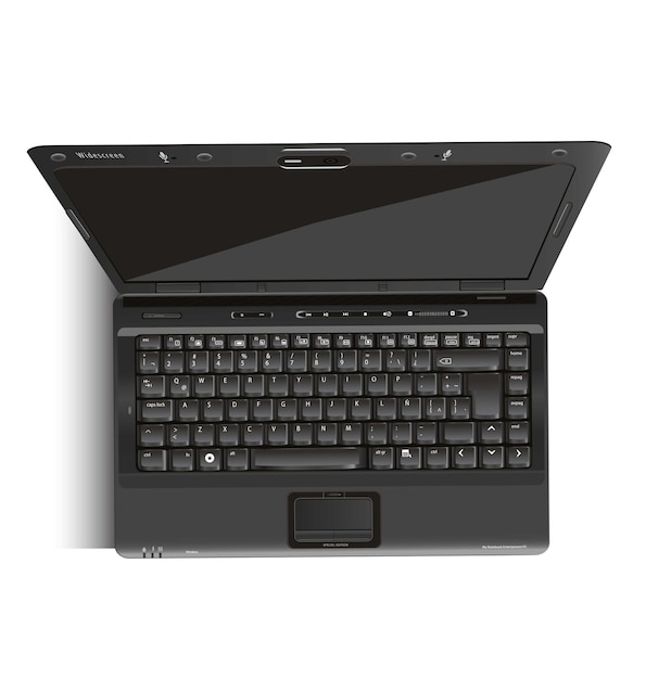 Plik wektorowy realistyczny wektor notebooka z widoku z góry realistyczny laptop