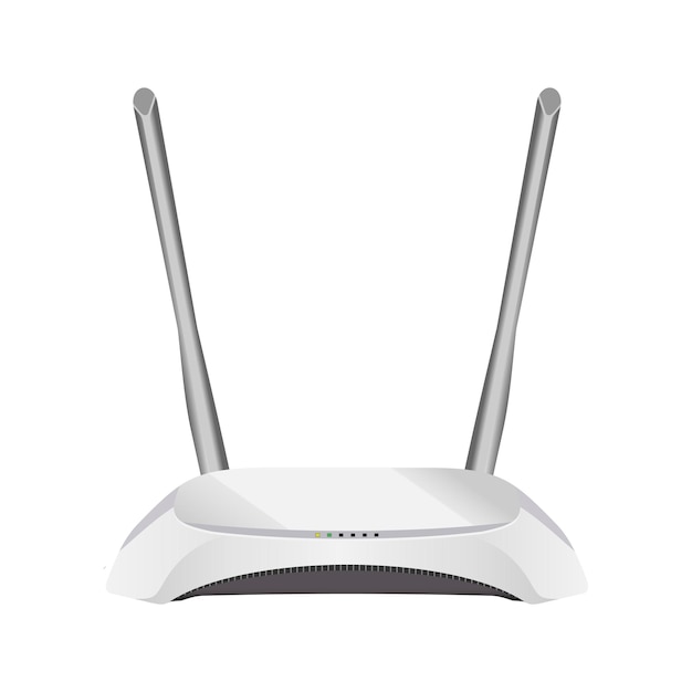 realistyczny wektorowy biały router WiFi