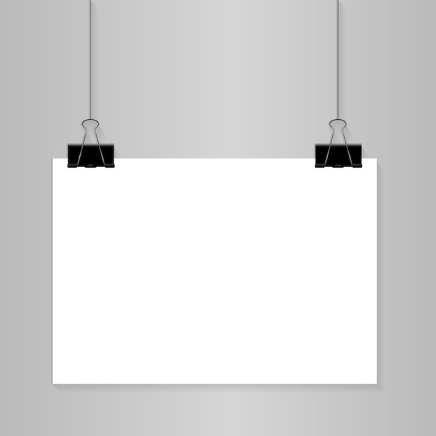 Realistyczny wiszący papierowy plakat.