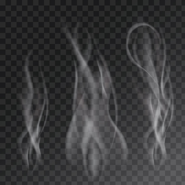 Plik wektorowy realistyczny zestaw dymu wektorowego z przezroczystym tłem