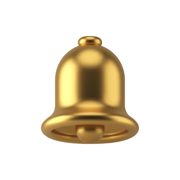 Realistyczny złoty tradycyjny świąteczny dzwon ilustracji wektorowych Luksusowy element wakacyjny do dzwonienia