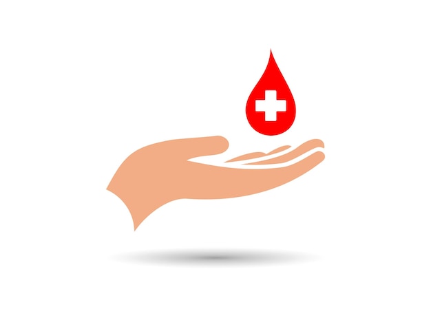 Ręce Trzymające Krople Krwi Znaki Dać Ikonę Dawstwa Krwi Ikonę Wektora Transfuzji Krwi