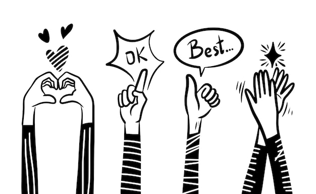 Ręce w górę Ręce aplauzujące gesty aplauzujące ilustracja wektorowa