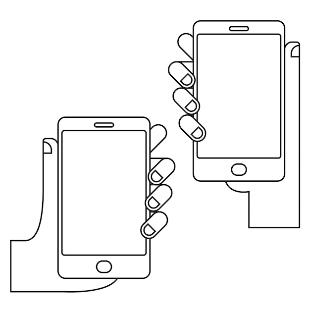 Ręce Z Telefonu Zestaw Ilustracji Wektorowych