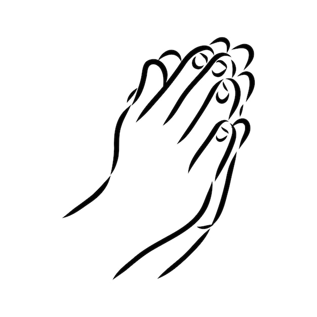Plik wektorowy ręce złożone w modlitwie do boga ręce w wektorze modlitwy
