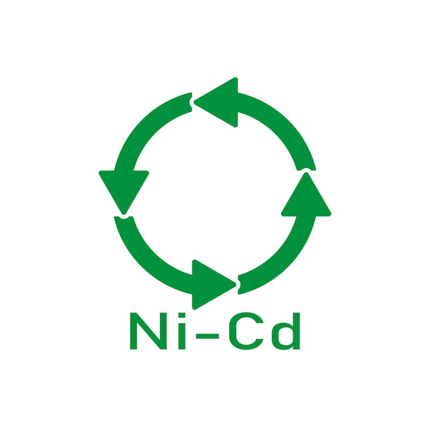 Recykling Baterii Nicd Wektor Ilustracja Znak