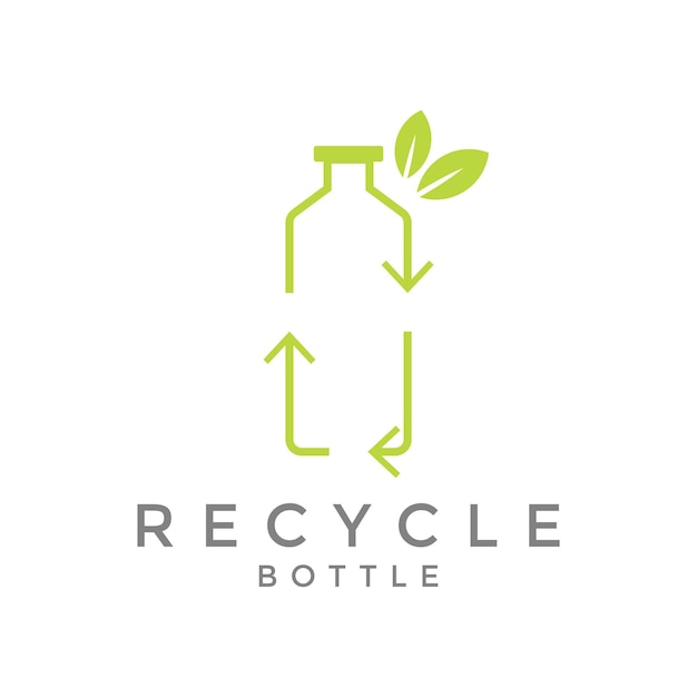 Recykling Butelka Liść Natura Koncepcja Projektowania Logo