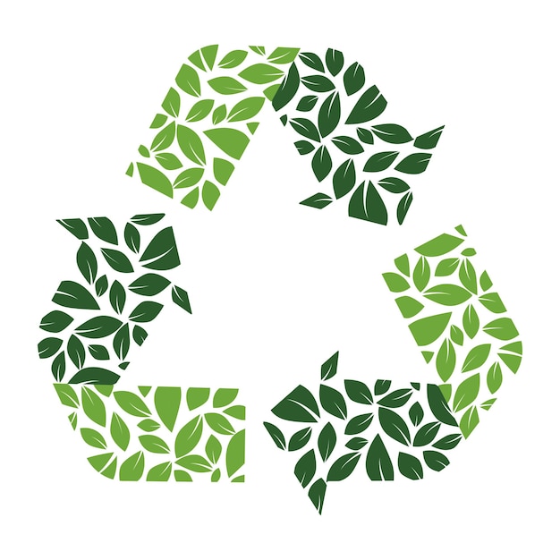 Plik wektorowy recykling ikona ponownego wykorzystania symbol redukcji śmieci i zwiększenie recyklingu przeprojektowany z zielonymi kolorami przydatnymi dla infografiki i etykiet izolowany na białym tle wektor