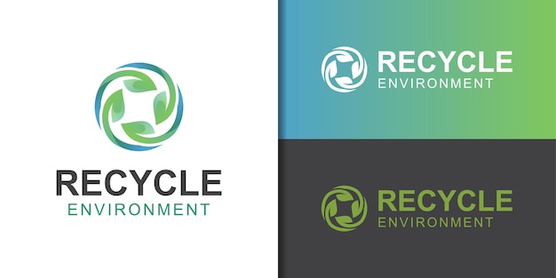 Recykling Z Logo Liścia Na Dzień Ekologii I Pielęgnacji Ziemi