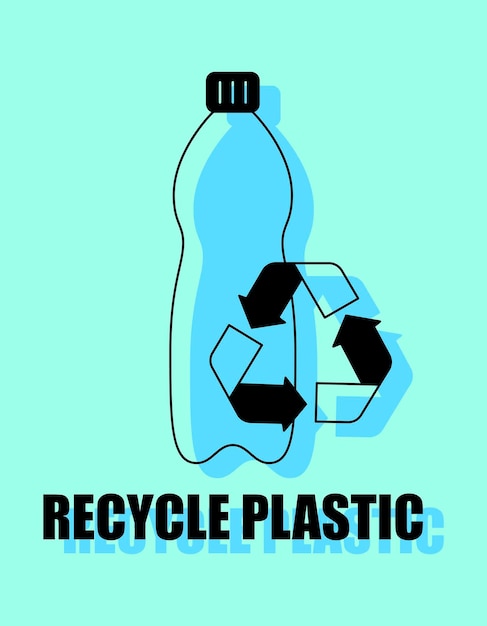 Plik wektorowy recyklingu ikona plastikowej butelki lub projekt logo