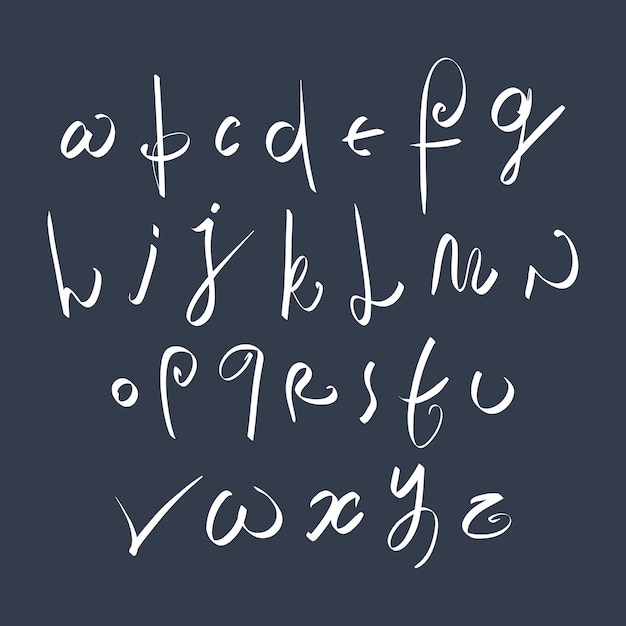 Plik wektorowy ręcznie napisana świeża czcionka wektorowa, stylowy zestaw liter alfabetu rysowanego.