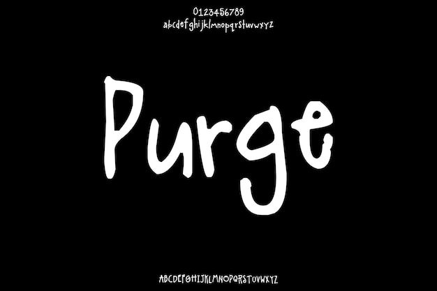 Ręcznie napisany Purge Creative Wektor Pędzel Alfabet Font Design