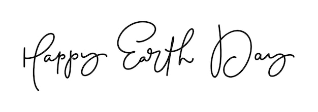 Plik wektorowy ręcznie napisany tekst happy earth day logo typografia design kaligraficzny