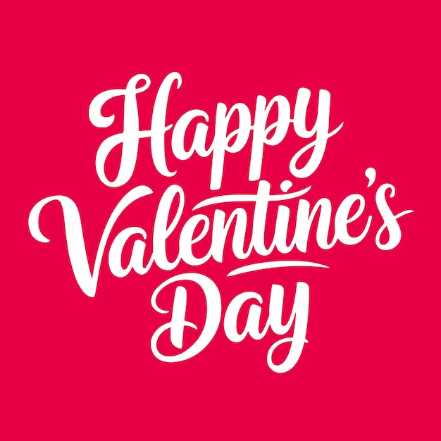 Ręcznie napisany tekst Happy Valentine's Day Lettering Kolorowy baner świąteczny Ilustracja wektorowa Może być używany do drukowania na koszulkach