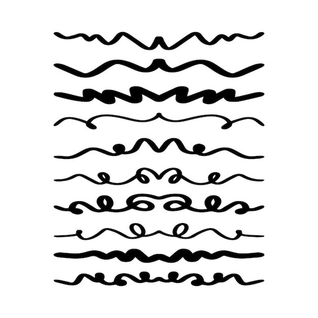 Ręcznie narysowana ikona dzielnika ilustracja wektorowa element projektu swish swash swoosh underscore swirl