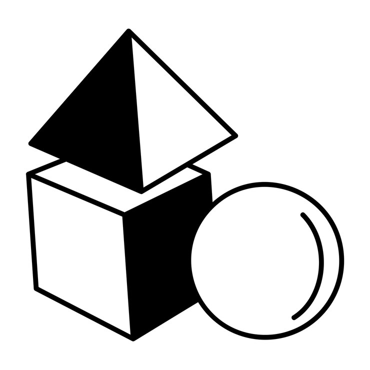 Wektor ręcznie narysowana ikona kształtów geometrycznych