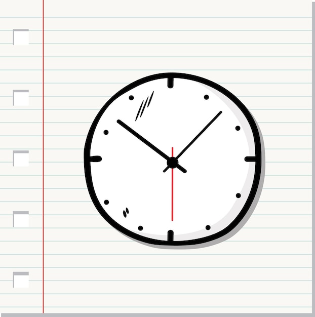 Ręcznie Narysowana Ikonka Zegara ściennego Ilustracja Wektorowa