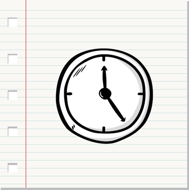 Plik wektorowy ręcznie narysowana ikonka zegara ściennego ilustracja wektorowa