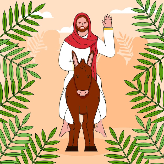 Plik wektorowy ręcznie narysowana ilustracja dla palm sunday.