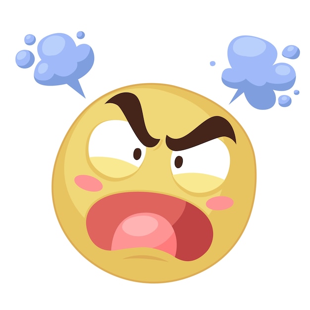 Plik wektorowy ręcznie narysowana ilustracja emoji nienawiści