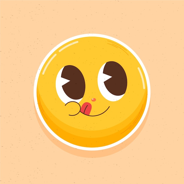 Plik wektorowy ręcznie narysowana ilustracja głodnych emoji