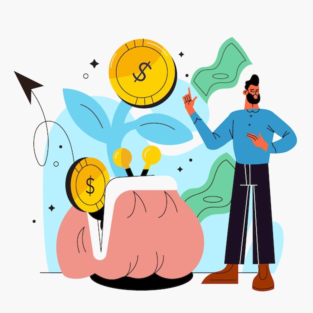 Ręcznie narysowana ilustracja inwestycyjna