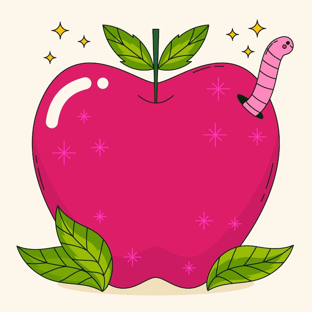 Plik wektorowy ręcznie narysowana ilustracja jabłka