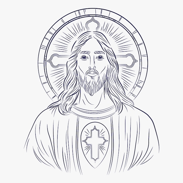 Ręcznie narysowana ilustracja Jezusa