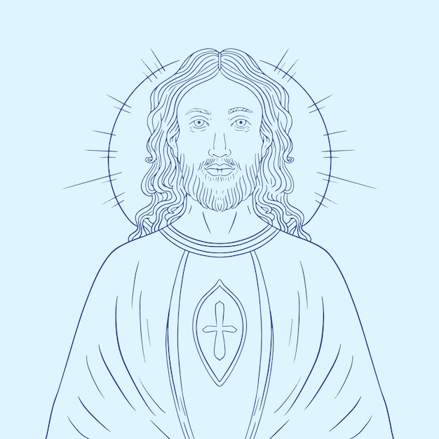 Ręcznie narysowana ilustracja Jezusa