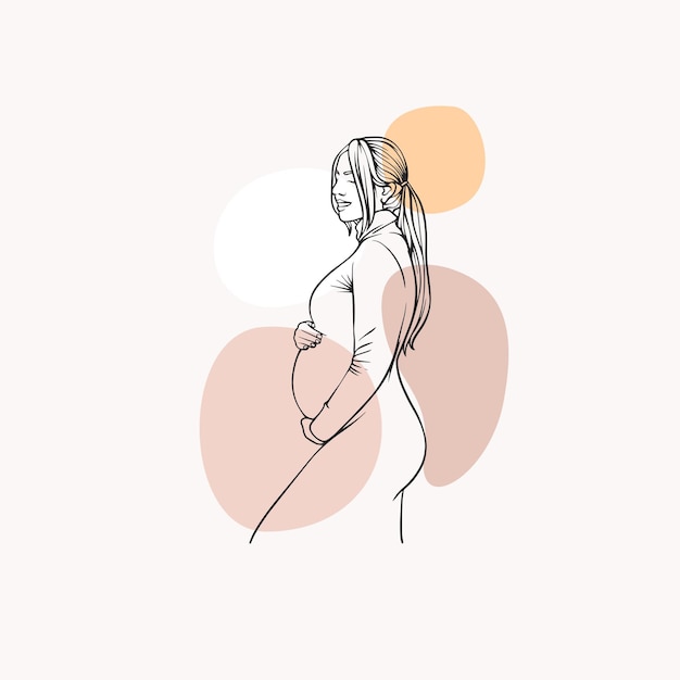 Ręcznie narysowana ilustracja kobiety w ciąży