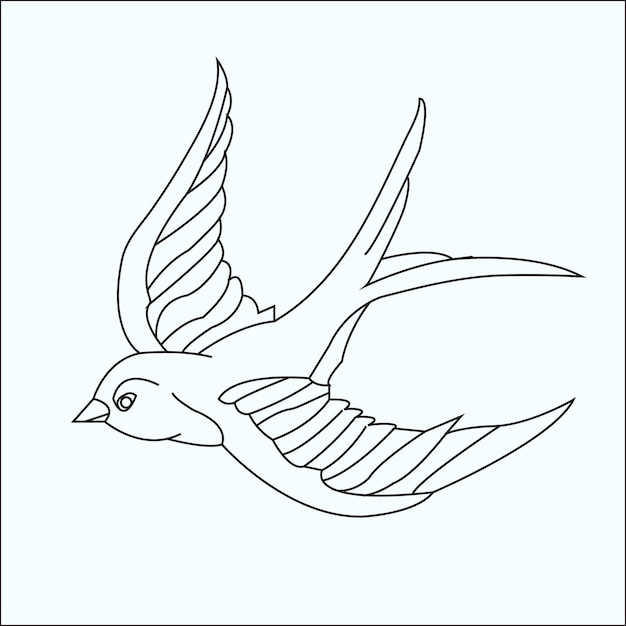 Ręcznie Narysowana Ilustracja Konturów Ptaków