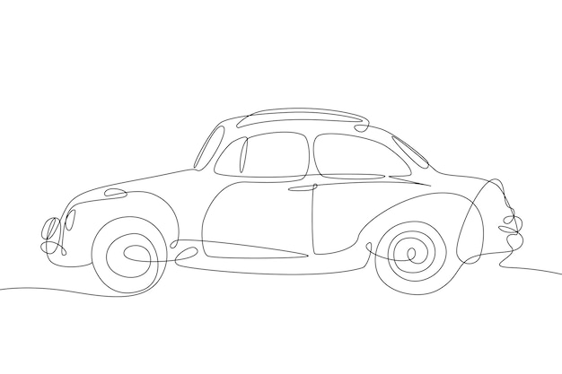 Plik wektorowy ręcznie narysowana ilustracja konturów samochodu