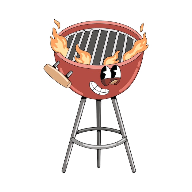 Plik wektorowy ręcznie narysowana ilustracja maskotki barbecue