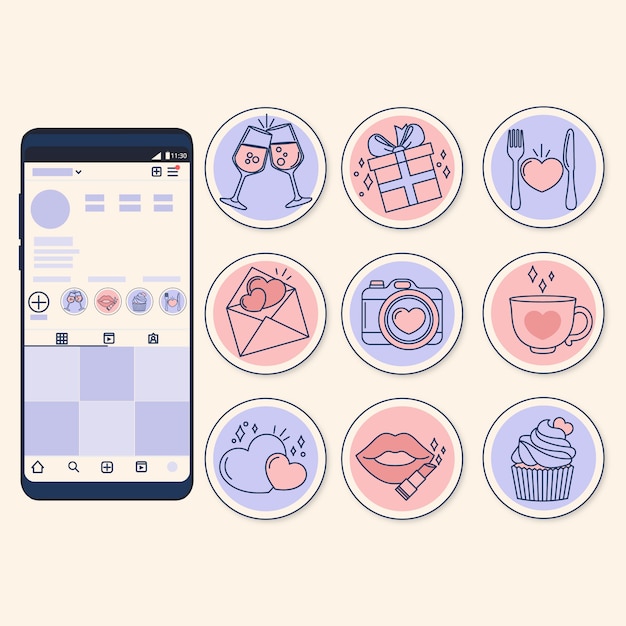 Ręcznie narysowana ilustracja na Instagramie