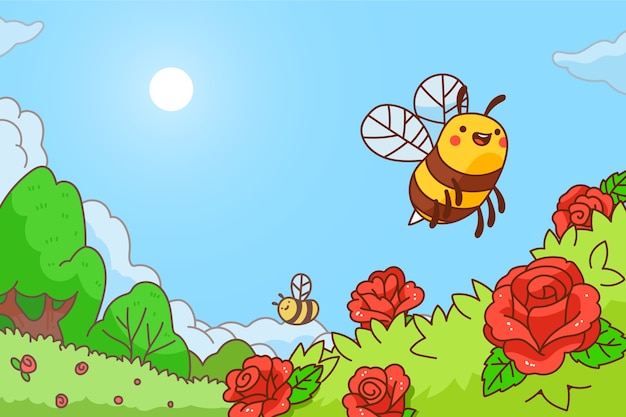 Ręcznie narysowana ilustracja na świętowanie wiosny