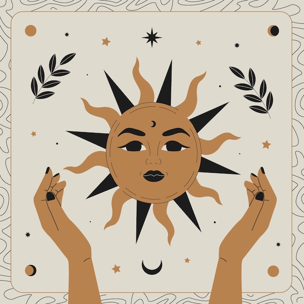 Ręcznie narysowana ilustracja niebiańska