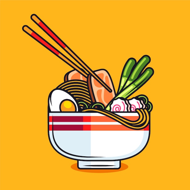 Ręcznie Narysowana Ilustracja Ramen