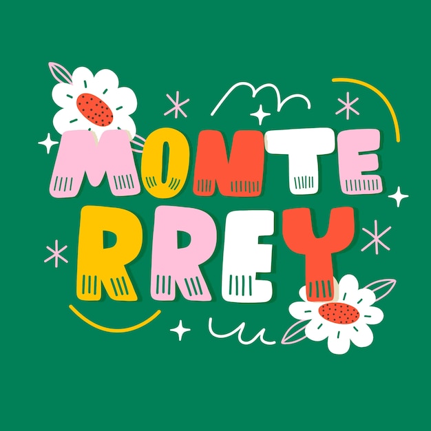 Ręcznie Narysowana Ilustracja Tekstu Monterrey