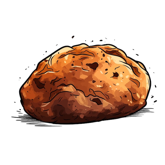 Plik wektorowy ręcznie narysowana ilustracja wektorowa animacji baked potato clipart na białym tle