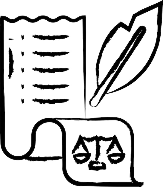 Plik wektorowy ręcznie narysowana ilustracja wektorowa dokumentów prawnych