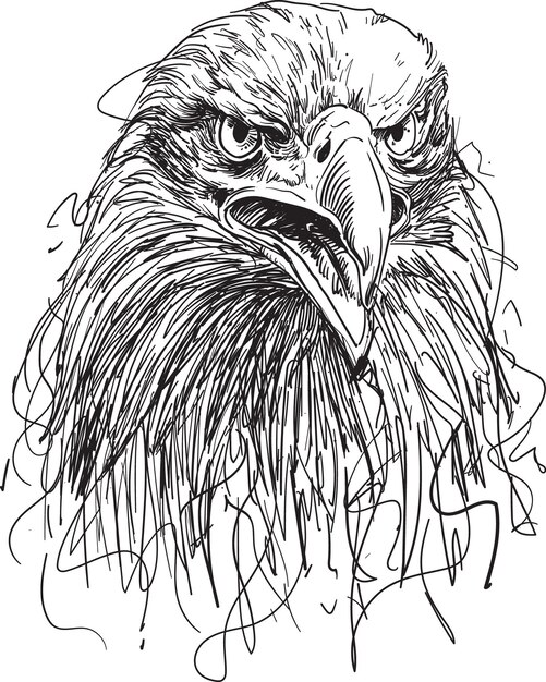 Ręcznie Narysowana Ilustracja Wektorowa Eagle Head