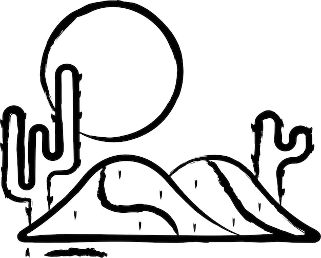 Plik wektorowy ręcznie narysowana ilustracja wektorowa krajobrazu pustyni