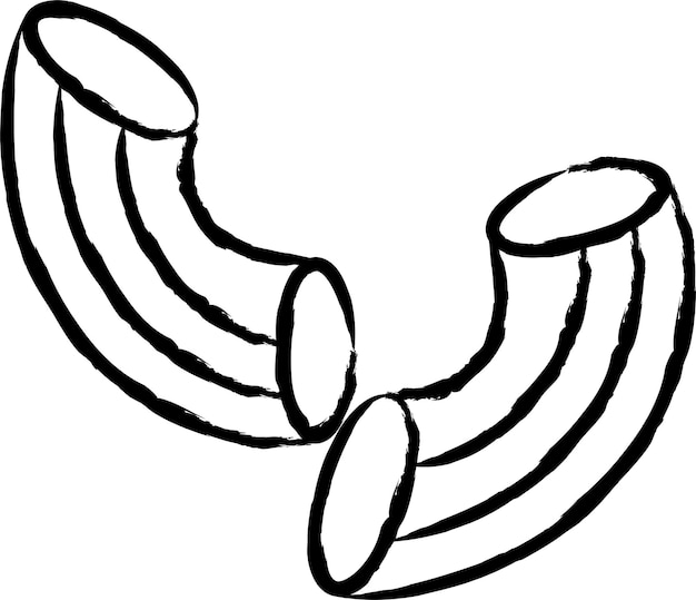 Plik wektorowy ręcznie narysowana ilustracja wektorowa makaronu penne