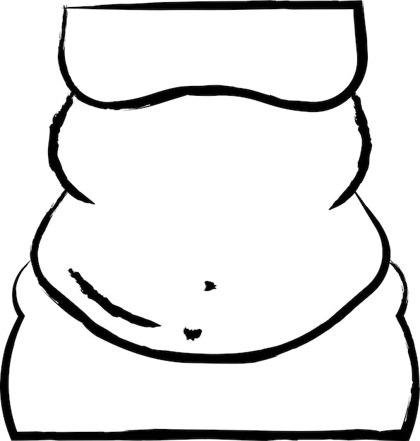 Ręcznie Narysowana Ilustracja Wektorowa Tłuszczowego Brzucha