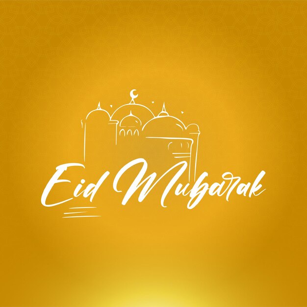 Ręcznie Narysowana Kartka Z Pozdrowieniami Eid Mubarak I Eid Ulfitr Banner Mediów Społecznościowych Post Kaligrafii Szablon