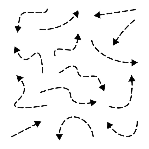 Ręcznie narysowana strzała Doodle Line