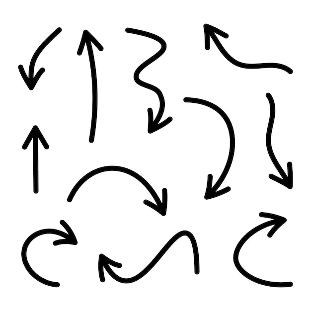 Ręcznie narysowana strzała Doodle