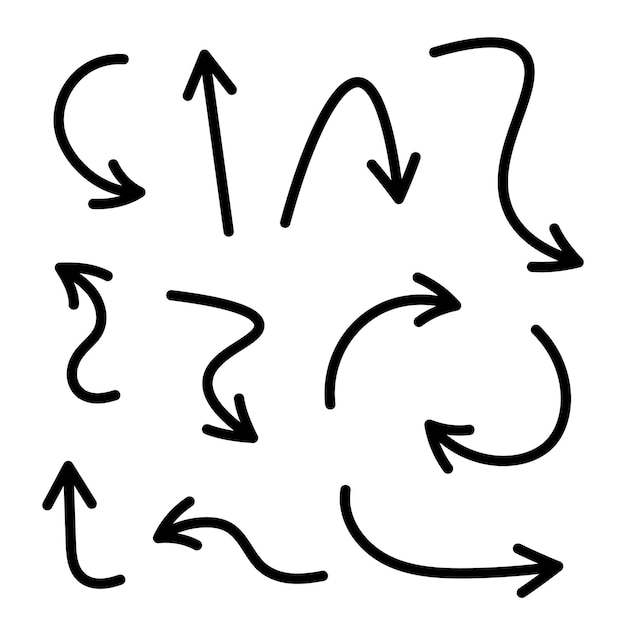 Ręcznie narysowana strzała Doodle