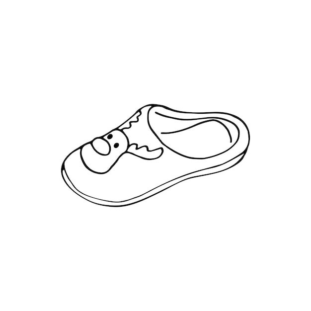 Plik wektorowy ręcznie narysowane domowe buty śpiące w stylu doodle