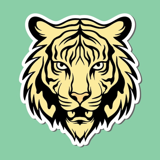 ręcznie narysowane ilustracje głowy tygrysa dla naklejek, tatuażu logo itp.
